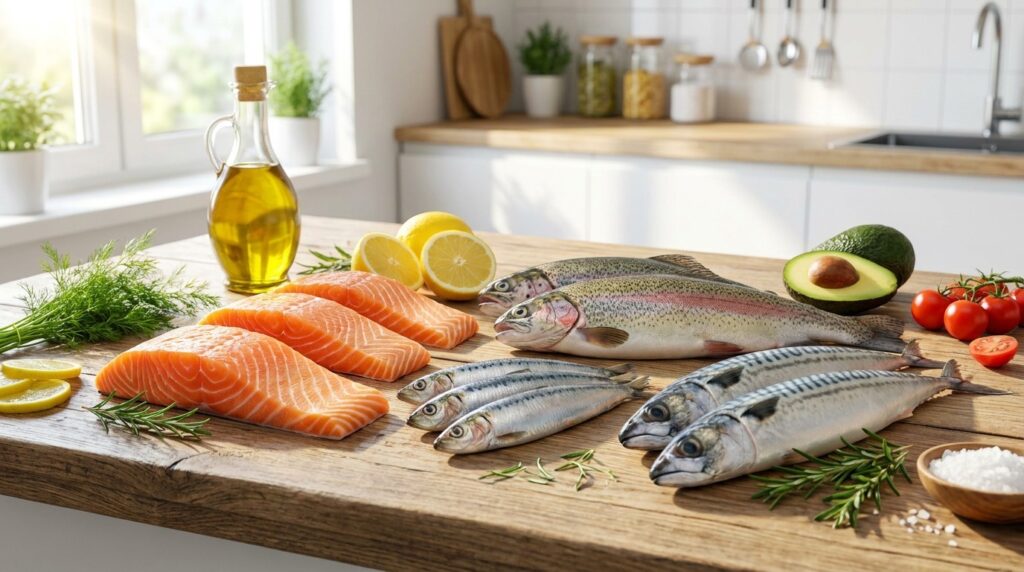 Fatty fish like salmon or mackerel